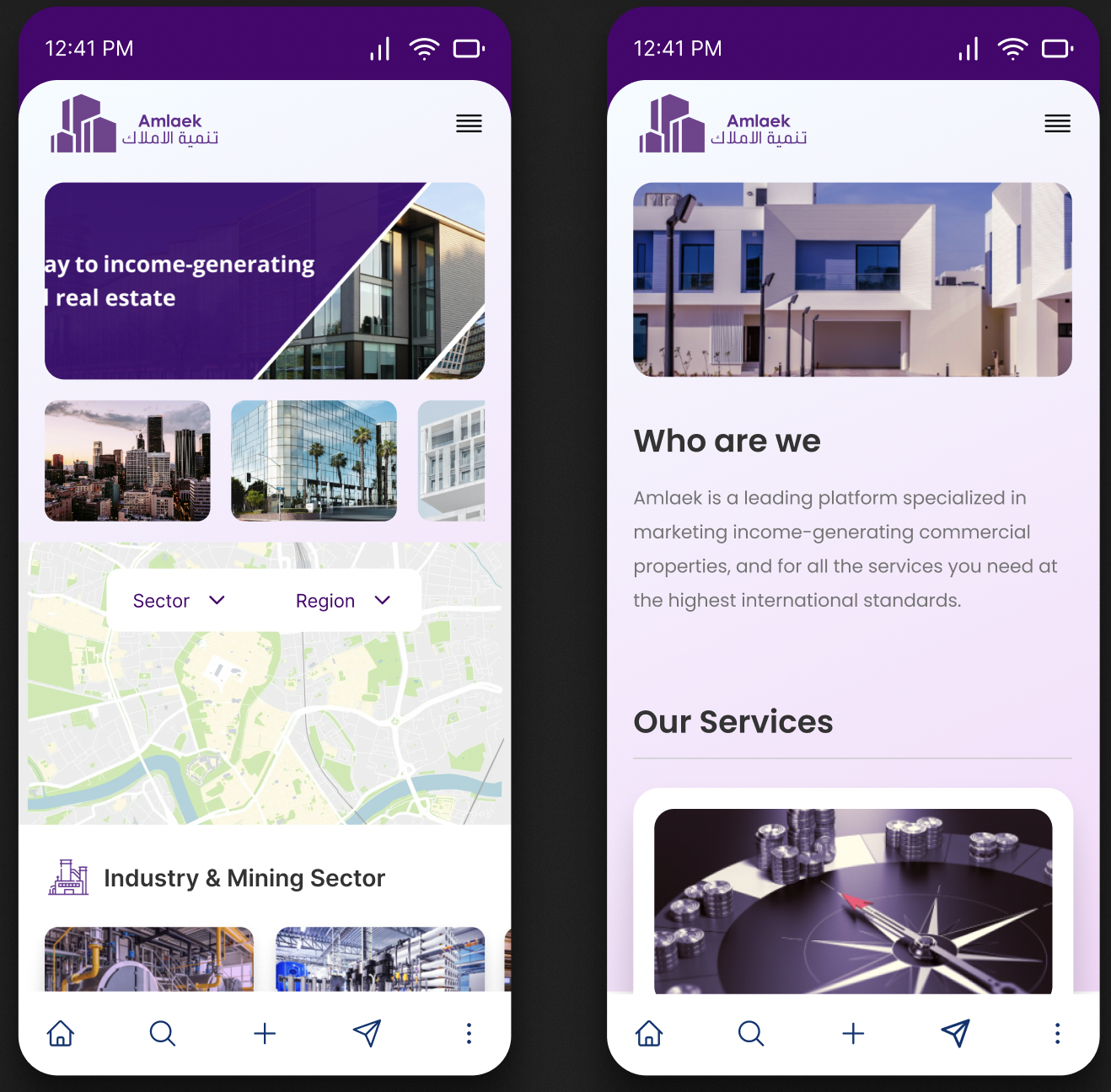 Amlaek real estate app preview